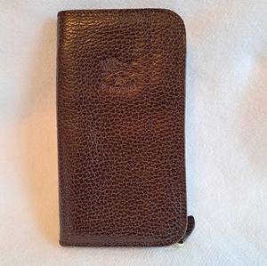IL BISONTE Vintage Zip Around Leather Wallet - Italy